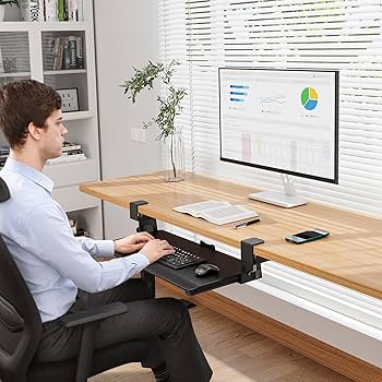 Amazon.com : BONTEC KMT01 Under Desk Keyboard Tray, Pull-Out